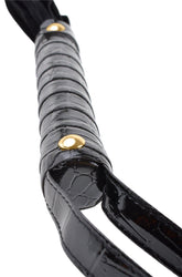 Fetish Fantasy Gold Cat O' Nine Black Leather Flogger Whips And Crops